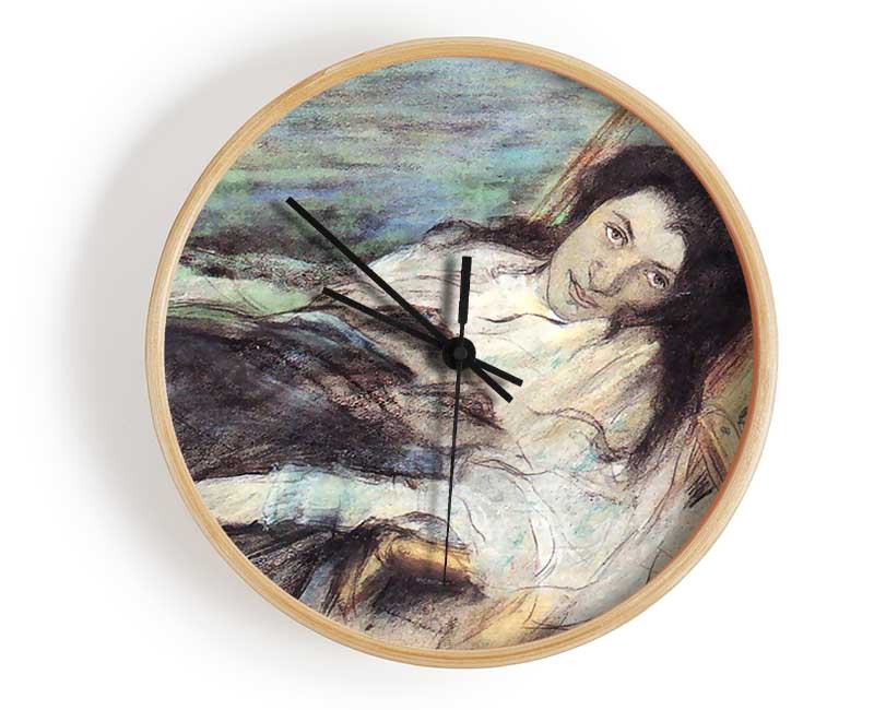 Charlotte Berend On A Stool By Lovis Corinth Clock - Wallart-Direct UK