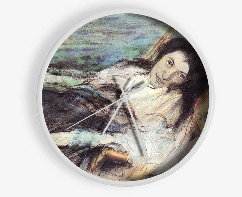 Charlotte Berend On A Stool By Lovis Corinth Clock - Wallart-Direct UK