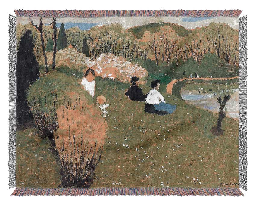 Felix Vallotton Children At A Pond Woven Blanket