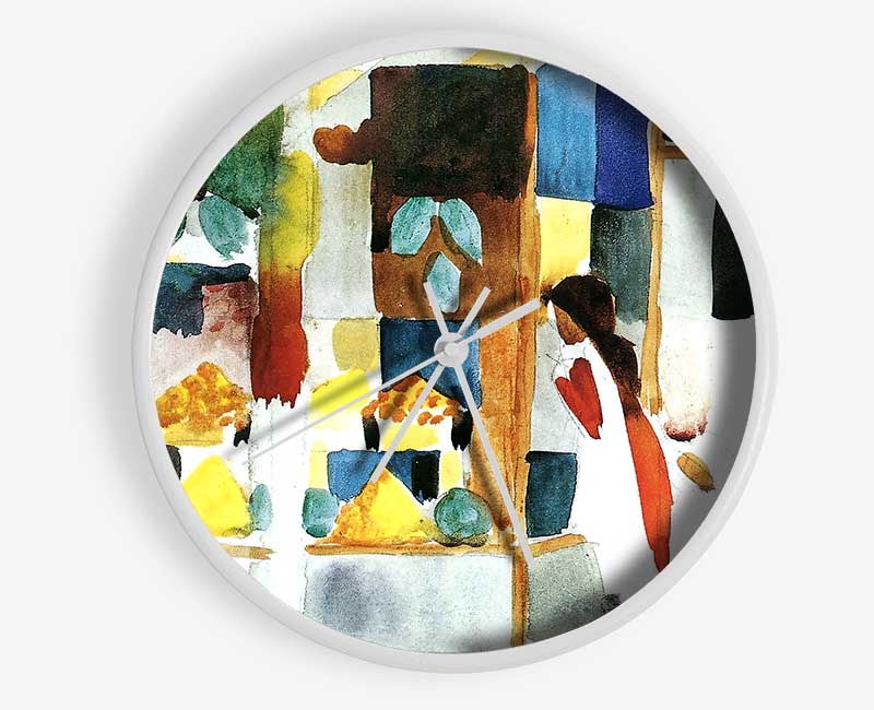 August Macke Children At The Vegetable Shop 1 Clock - Wallart-Direct UK