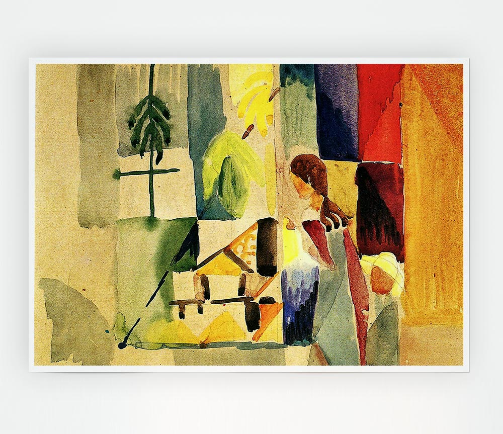 August Macke Children At The Vegetable Shop 2 Print Poster Wall Art