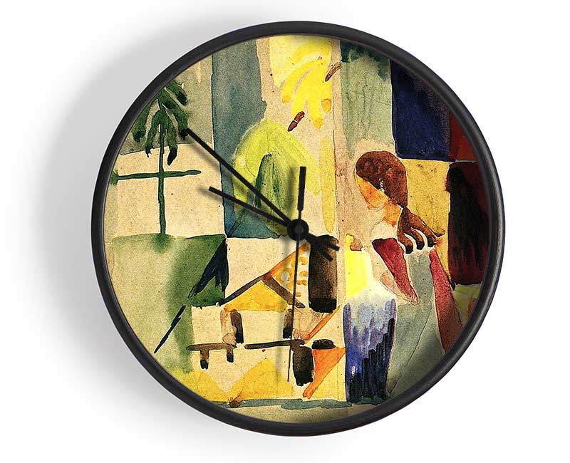 August Macke Children At The Vegetable Shop 2 Clock - Wallart-Direct UK