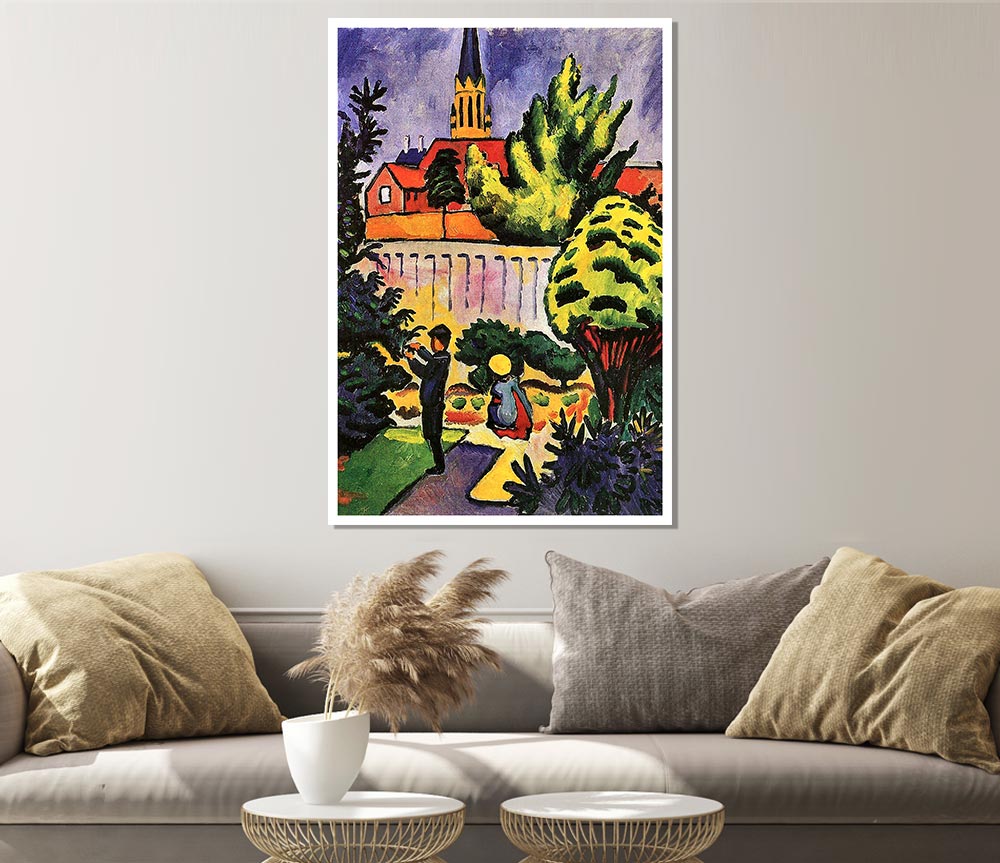 August Macke Children In The Garden Print Poster Wall Art