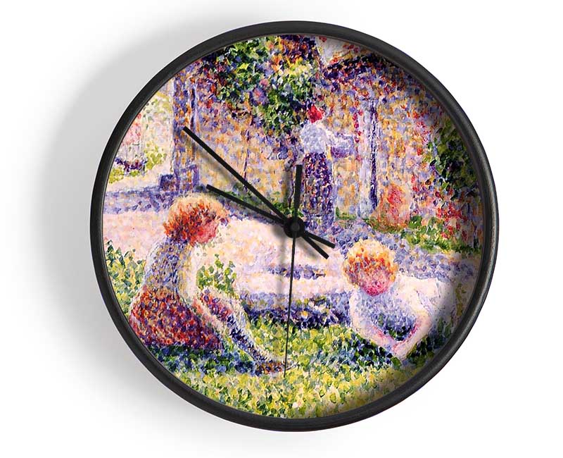 Pissarro Children On A Farm Clock - Wallart-Direct UK