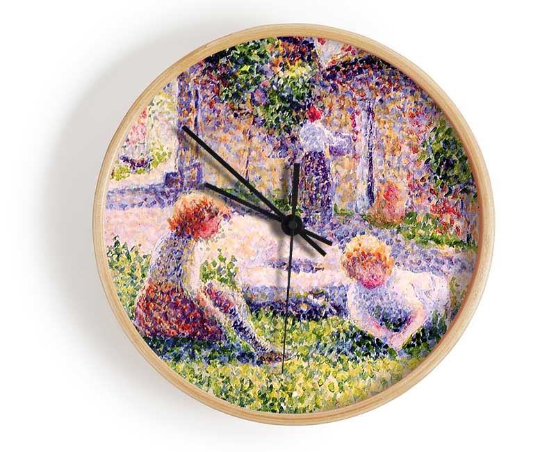 Pissarro Children On A Farm Clock - Wallart-Direct UK