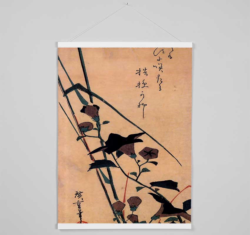 Hiroshige Chinese Bell Flower And Reed Hanging Poster - Wallart-Direct UK