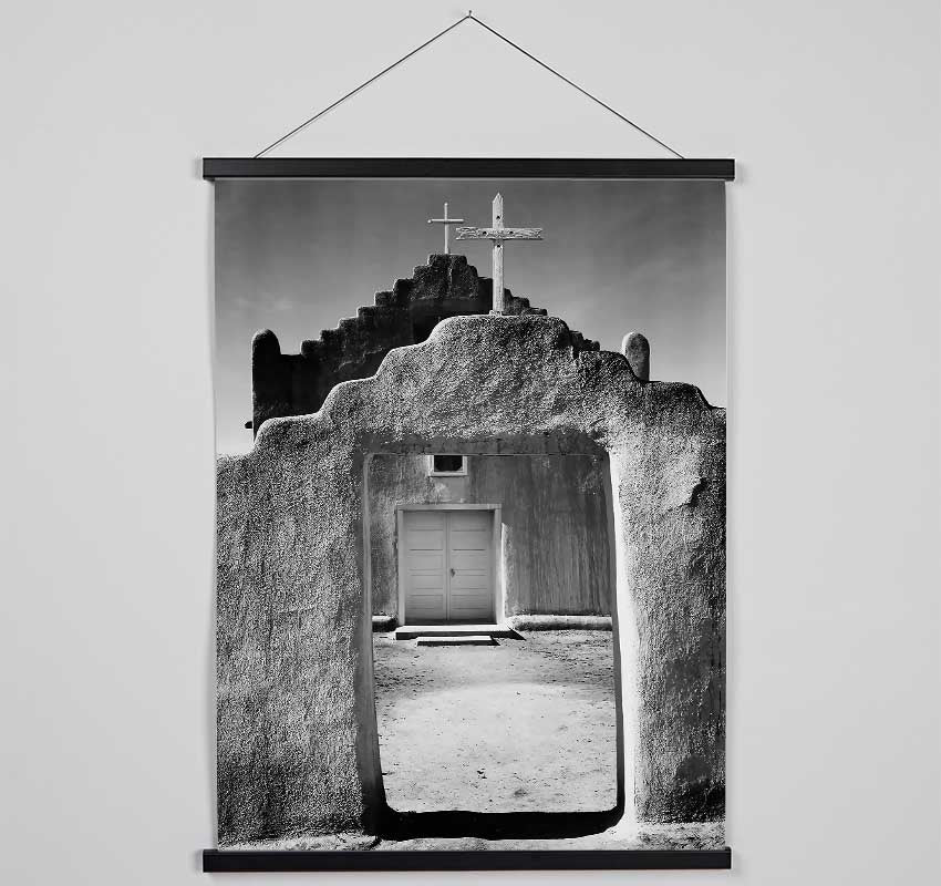 Ansel Adams Church Intaos Pueblo New Mexico Hanging Poster - Wallart-Direct UK