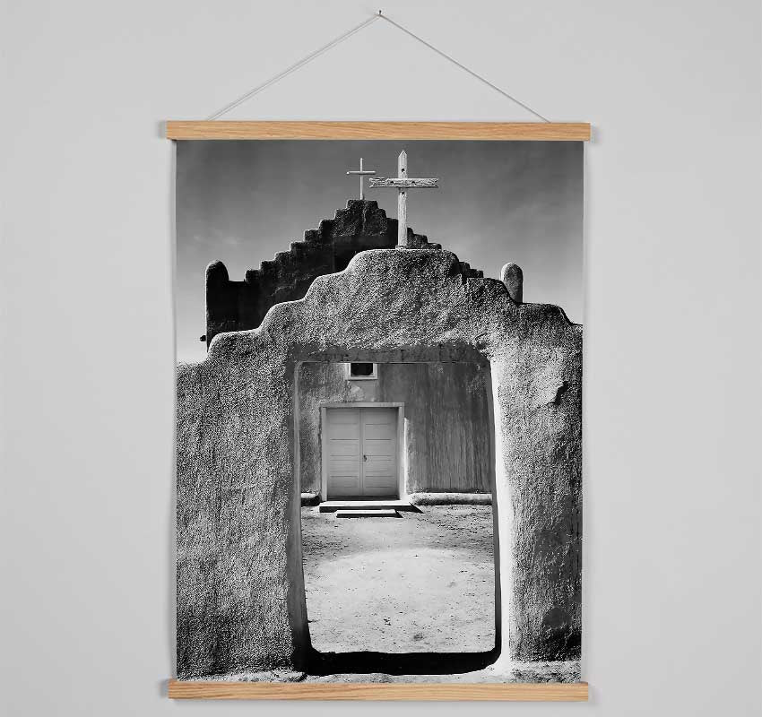 Ansel Adams Church Intaos Pueblo New Mexico Hanging Poster - Wallart-Direct UK