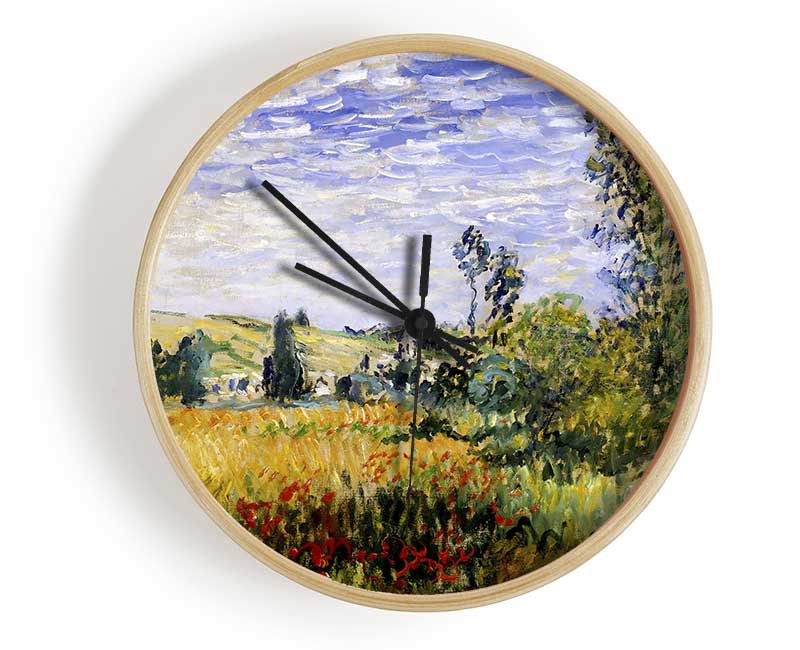 Claude Monet Fields Clock - Wallart-Direct UK