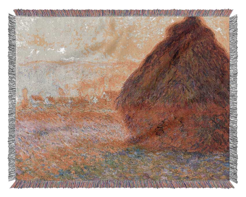 Claude Monet Gray stacks 1 Woven Blanket