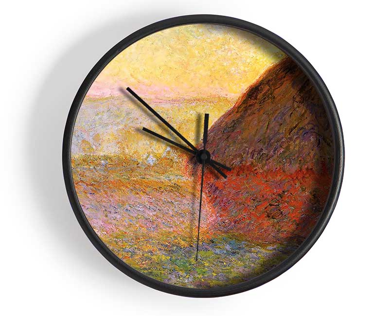 Claude Monet Gray stacks 1 Clock - Wallart-Direct UK