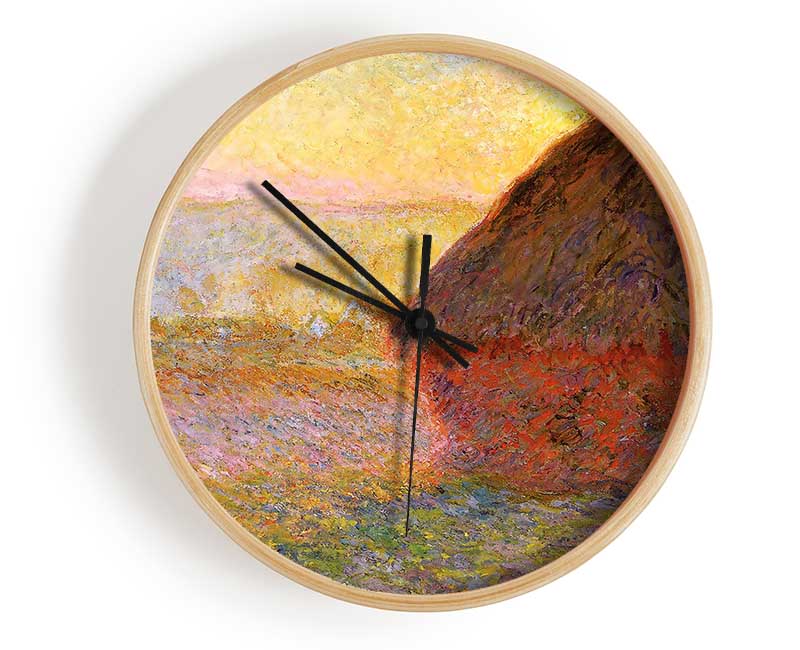 Claude Monet Gray stacks 1 Clock - Wallart-Direct UK