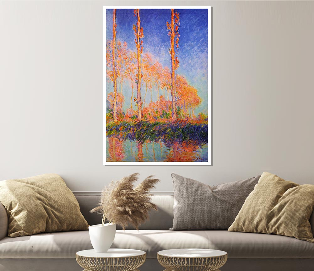 Claude Monet Poplars At Philadelphia Print Poster Wall Art