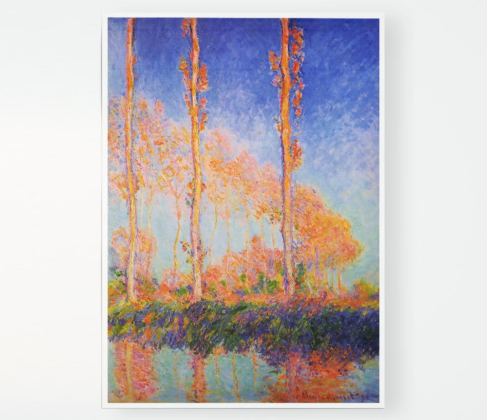 Claude Monet Poplars At Philadelphia Print Poster Wall Art