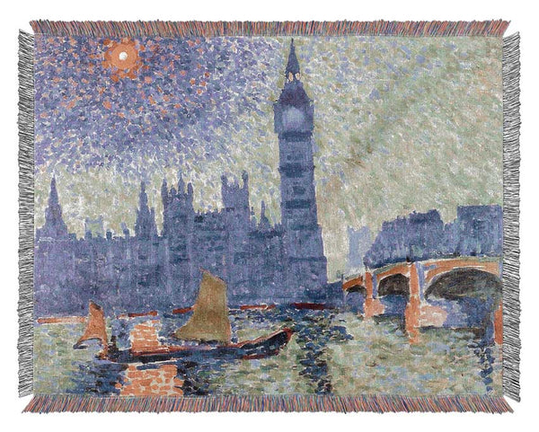 Claude Monet Thames Woven Blanket