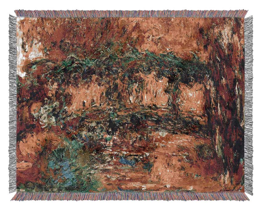 Claude Monet The Road Bridge At Argenteuil Woven Blanket