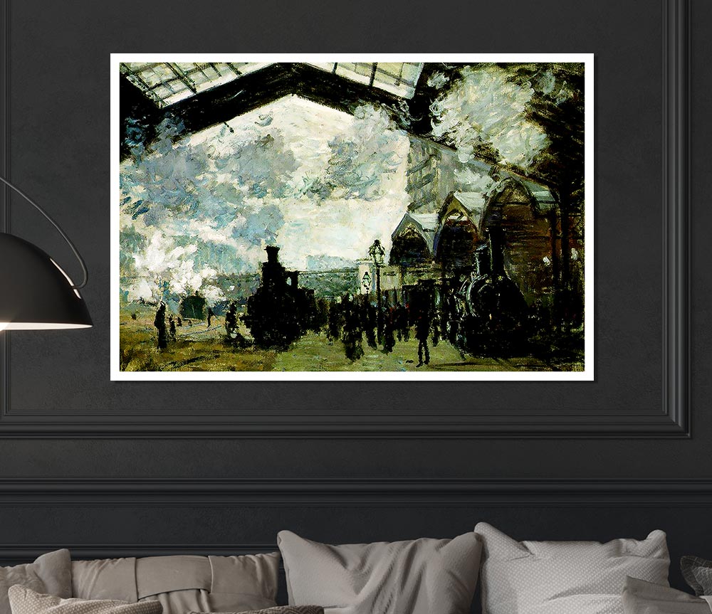 Claude Monet The Saint Lazare Station Print Poster Wall Art