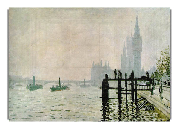 Claude Monet The Thames And The Houses Of Parliament Art Classic Canv