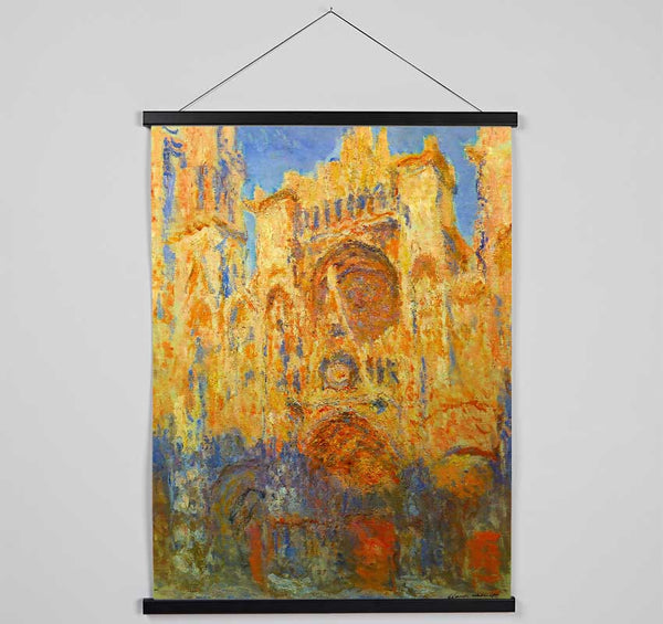 Claude Monet Rouen Cathedral Facade At Sunset Hanging Poster - Wallart-Direct UK