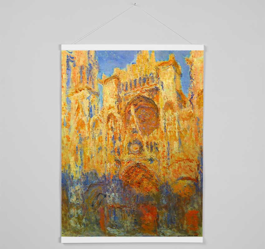 Claude Monet Rouen Cathedral Facade At Sunset Hanging Poster - Wallart-Direct UK