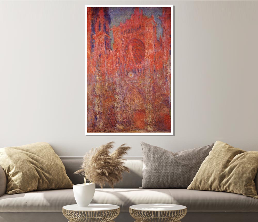 Claude Monet Rouen Cathedral Facade Print Poster Wall Art