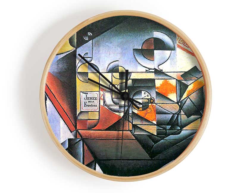 Juan Gris Clock And Bottle Jerez De La Frontera Clock - Wallart-Direct UK