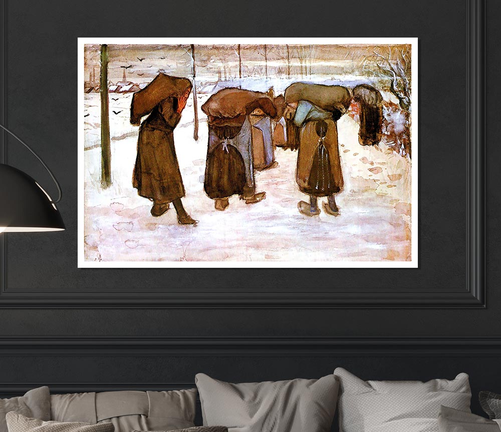 Van Gogh Coal Bearing Women Print Poster Wall Art