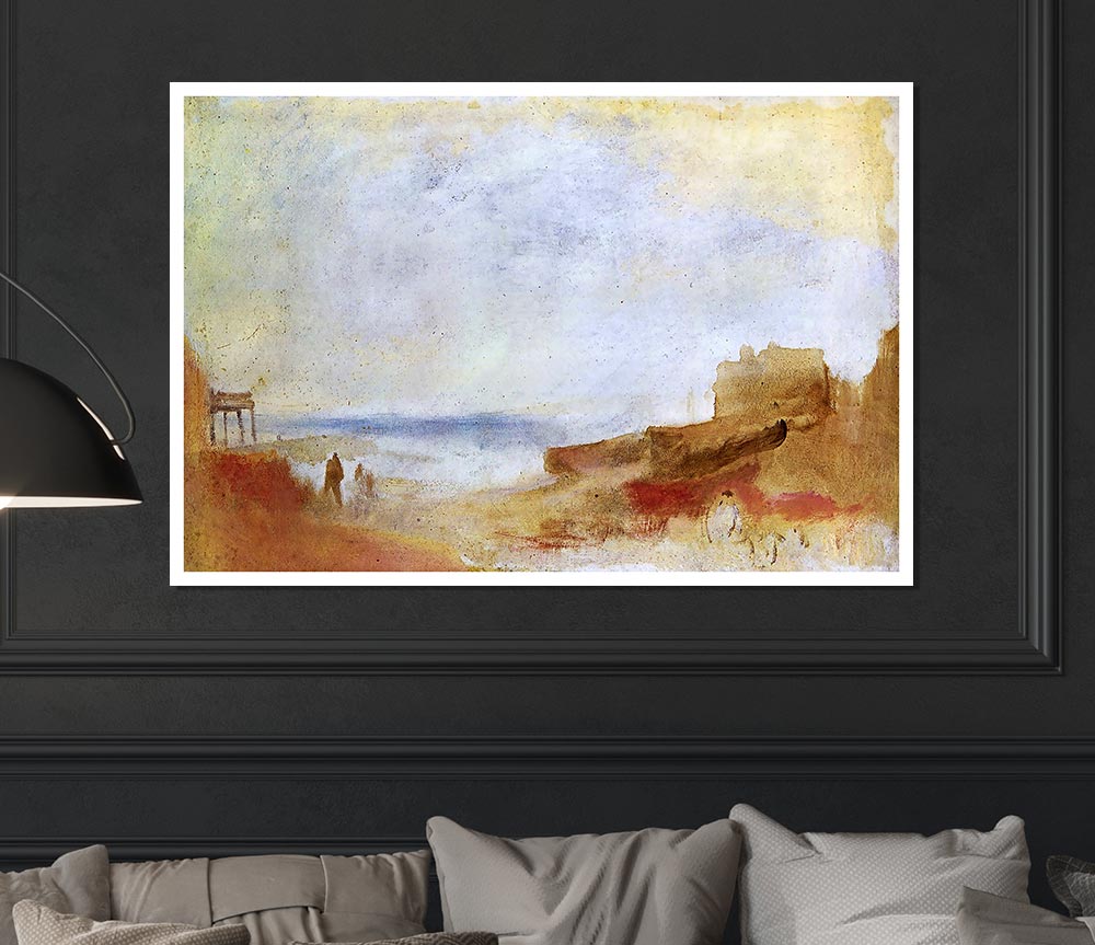 Joseph Mallord Turner Coastal Scene With Buildings Print Poster Wall Art