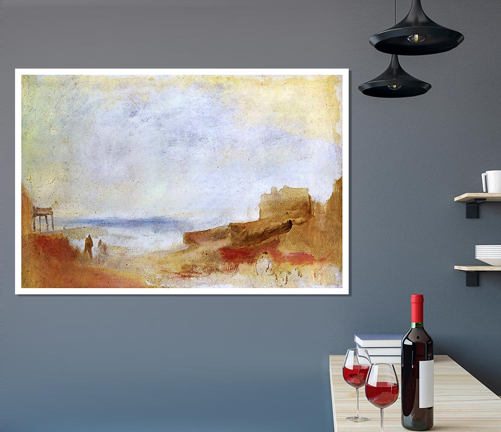 Joseph Mallord Turner Coastal Scene With Buildings Print Poster Wall Art