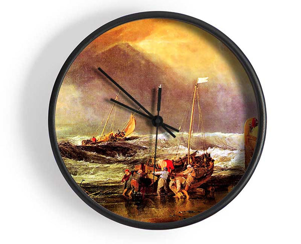 Joseph Mallord Turner Coastal Scene With Fishermen Clock - Wallart-Direct UK