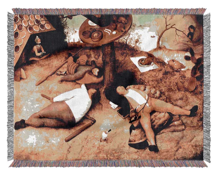 Pieter Bruegel Cockaigne 1 Woven Blanket