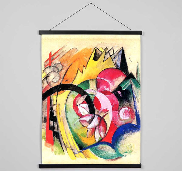 Franz Marc Coloured Flowers Hanging Poster - Wallart-Direct UK