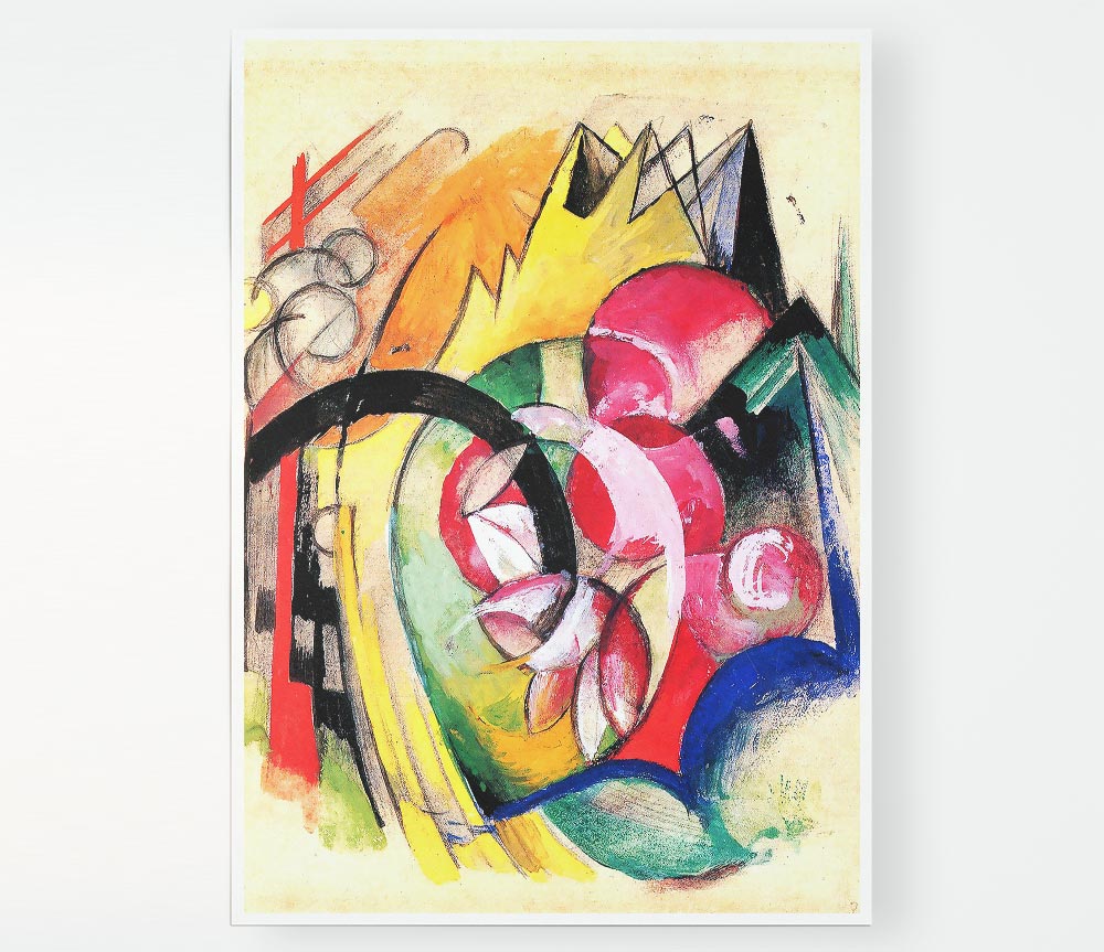 Franz Marc Coloured Flowers Print Poster Wall Art