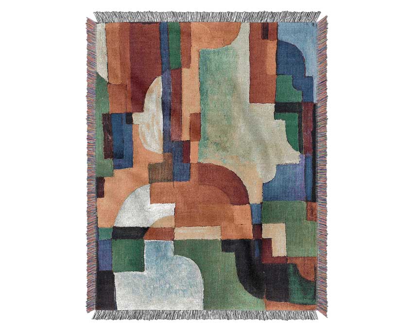 August Macke Coloured Forms 1 Woven Blanket