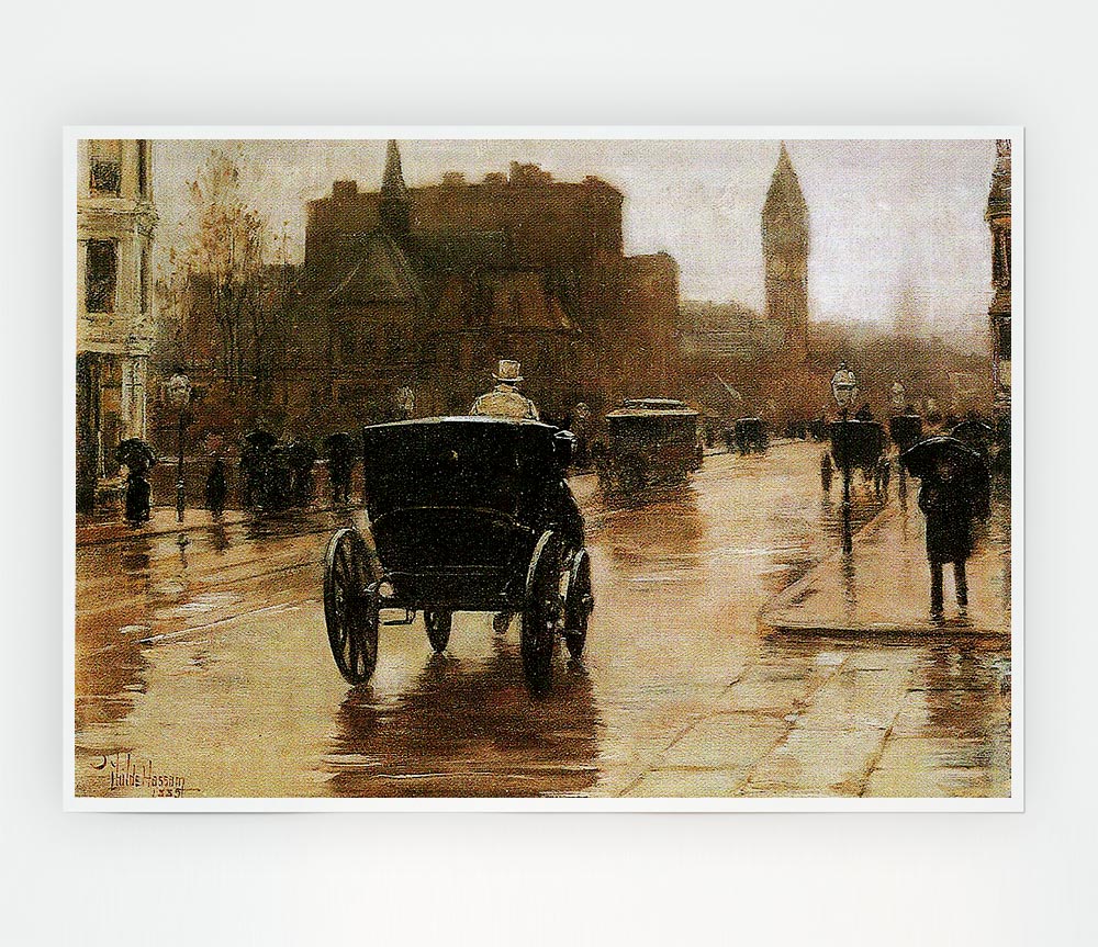 Hassam Columbus Avenue Print Poster Wall Art