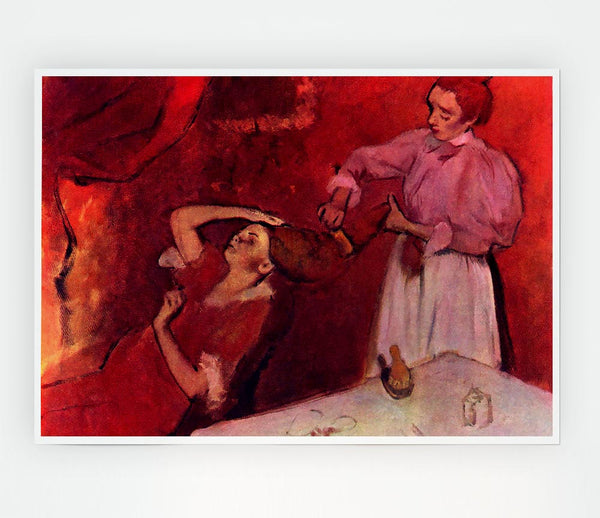 Degas Combing Hair Print Poster Wall Art