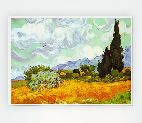 Van Gogh Cornfield With Cyprusses Print Poster Wall Art