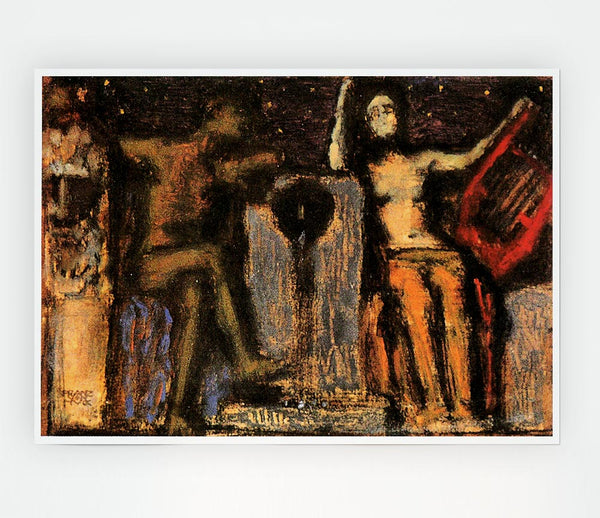 Franz Von Stuck Couple At Fountain Print Poster Wall Art