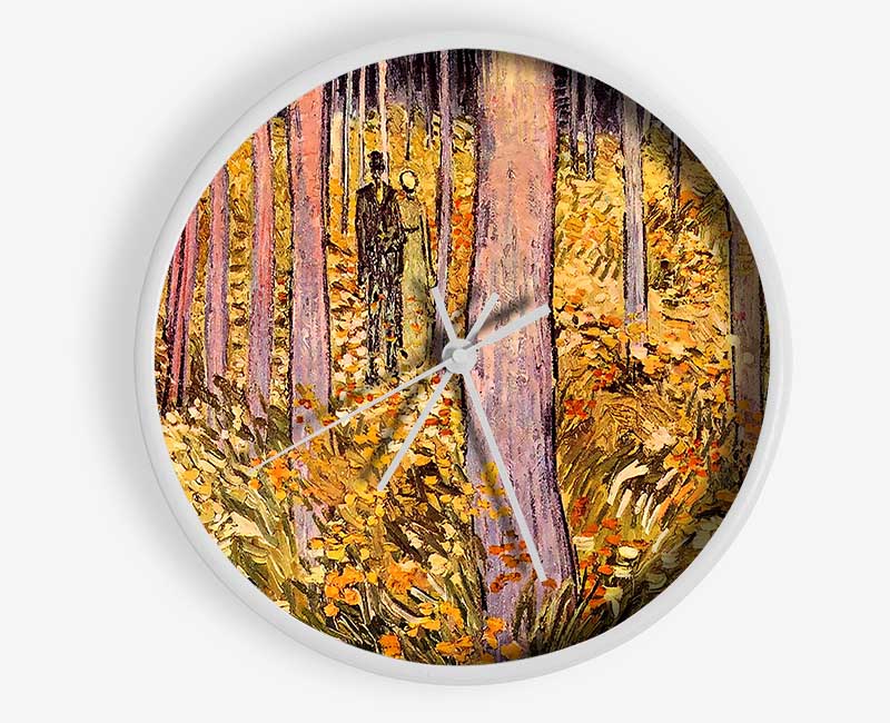 Van Gogh Couple Walk In The Woods Clock - Wallart-Direct UK