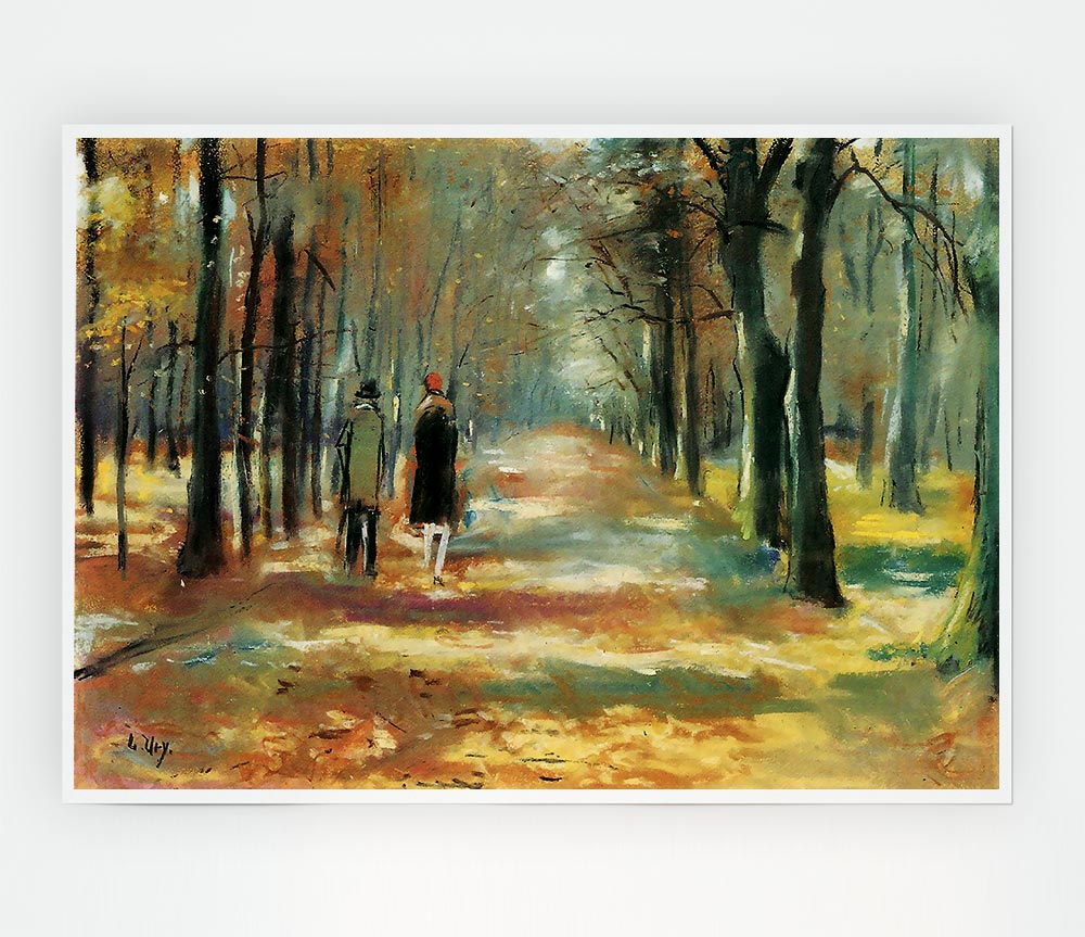 Lesser Ury Couple Walking In The Woods Print Poster Wall Art