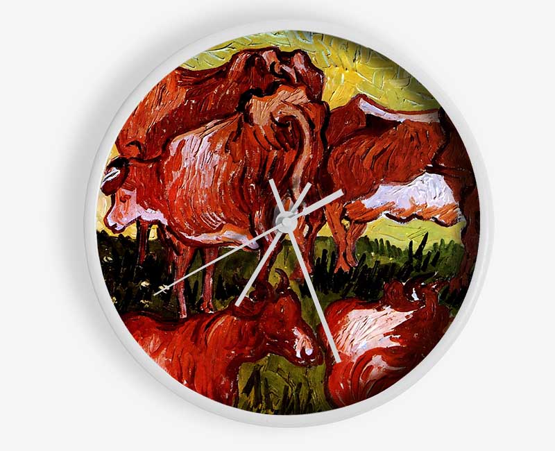 Van Gogh Cows After Jordaens Clock - Wallart-Direct UK