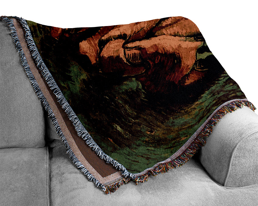 Van Gogh Crab On Its Back Woven Blanket