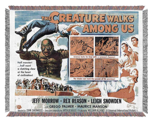 Creature Walks Among Us Poster 4 Woven Blanket