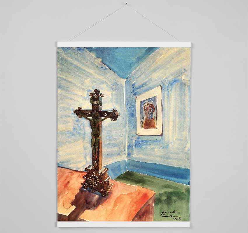 Walter Gramatte Crucifix In The Room Hanging Poster - Wallart-Direct UK