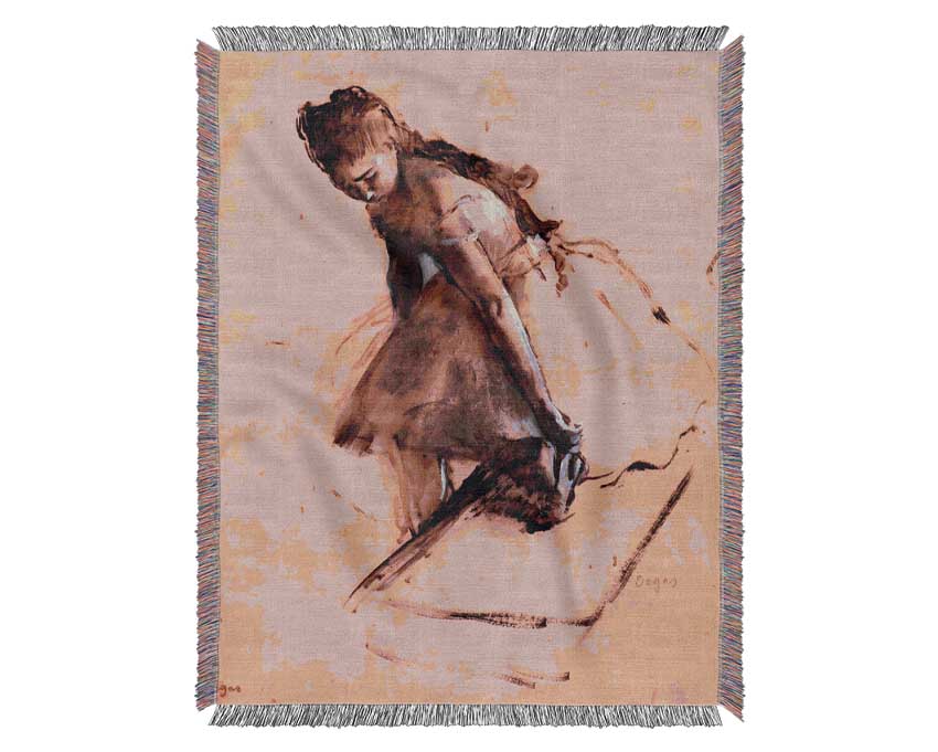 Degas Dancer Slipping On Her Shoe Woven Blanket