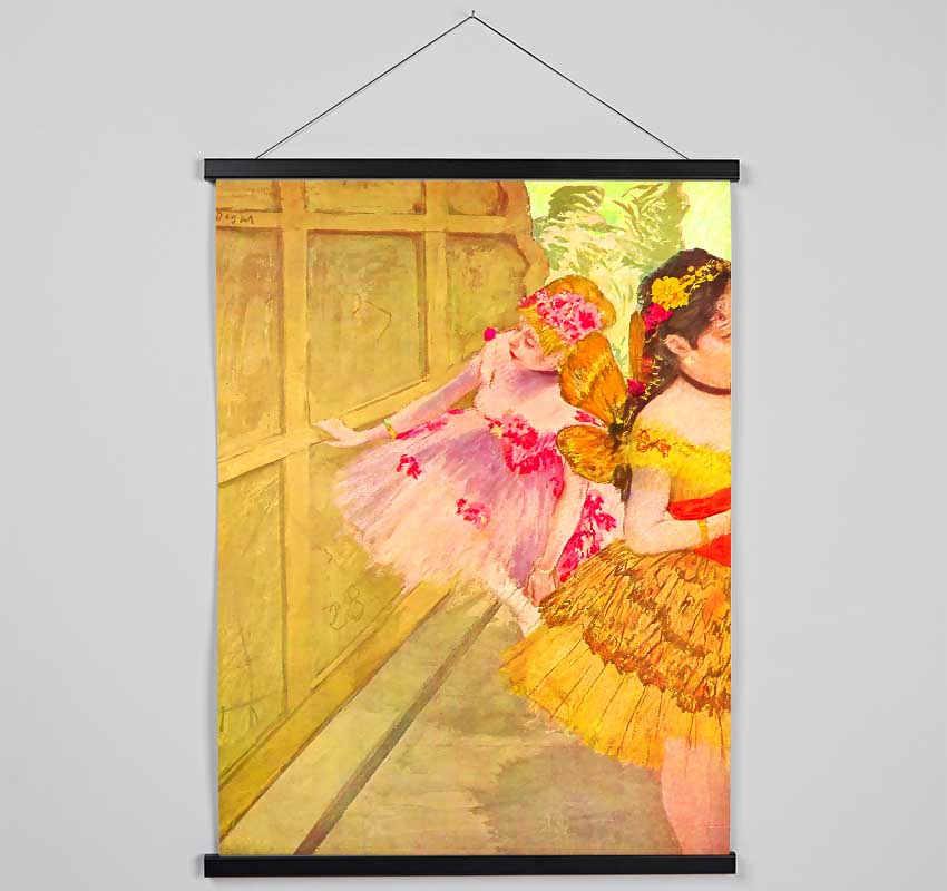 Degas Dancers Behind A Backdrop Hanging Poster - Wallart-Direct UK