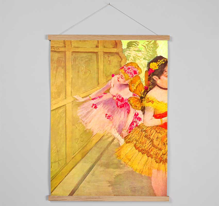 Degas Dancers Behind A Backdrop Hanging Poster - Wallart-Direct UK