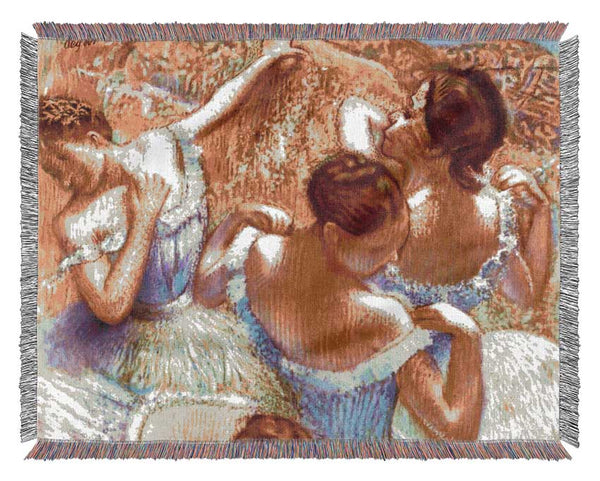 Degas Dancers In Blue Woven Blanket