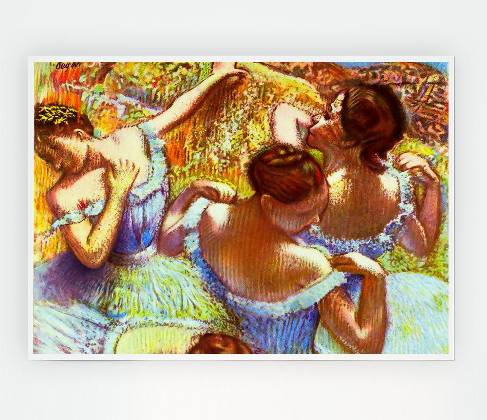 Degas Dancers In Blue Print Poster Wall Art