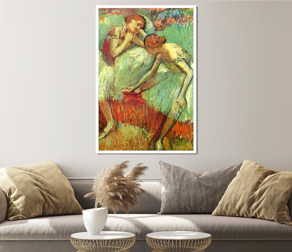 Degas Dancers In Green Print Poster Wall Art